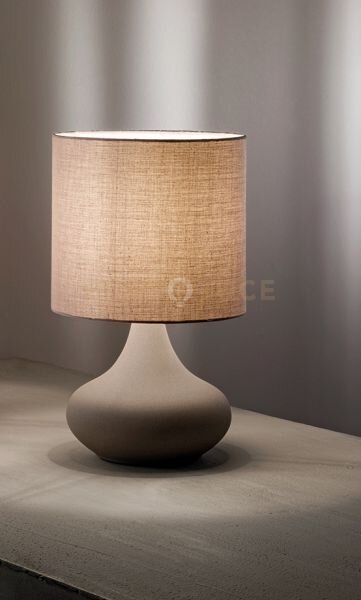 Lampada da tavolo in metallo tortora sabbiato paralume tortora paul