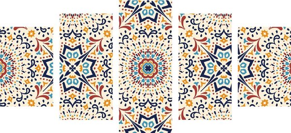 Quadri 5 pezzi – Motivo etnico unico