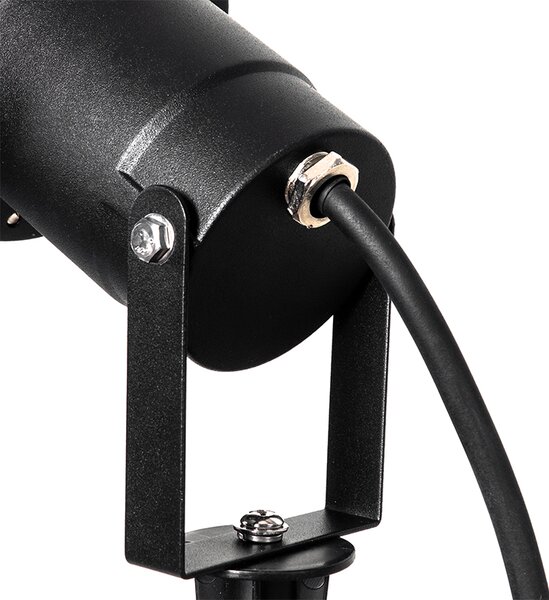 Set di 3 faretti da giardino neri con cavo e spina IP65 - Done