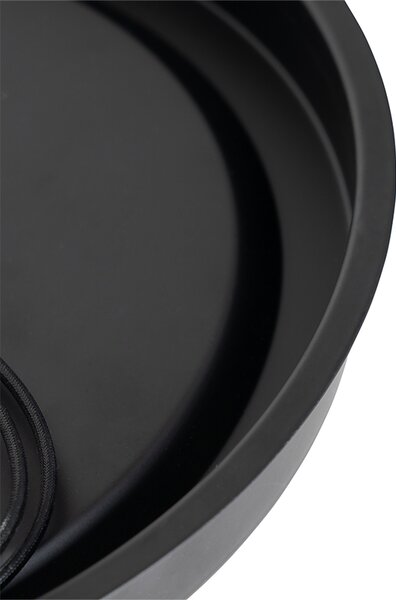 Plafoniera classica nera con vetro opalino 35 cm IP44 - Nohmi