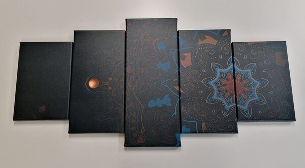 Quadri 5 pezzi – Mandala di lusso