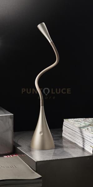 Lampada da tavolo in plastica oro opaco snake led 4w 3000k 300lm in