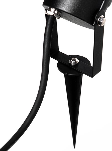 Set di 3 faretti da giardino neri con cavo e spina IP65 - Done