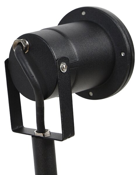 Faretto nero orientabile con cavo e spina da 300 cm IP65 - Basic