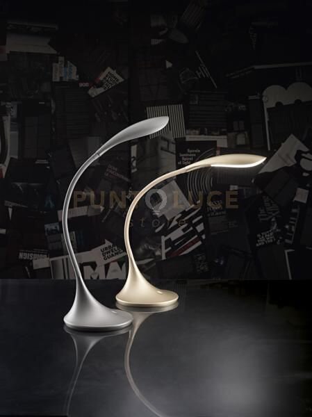 Lampada da tavolo in plastica grigio opaco metallizzato sonagli led