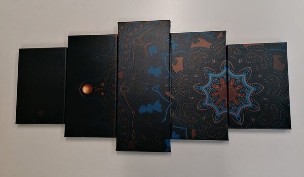 Quadri 5 pezzi – Mandala di lusso