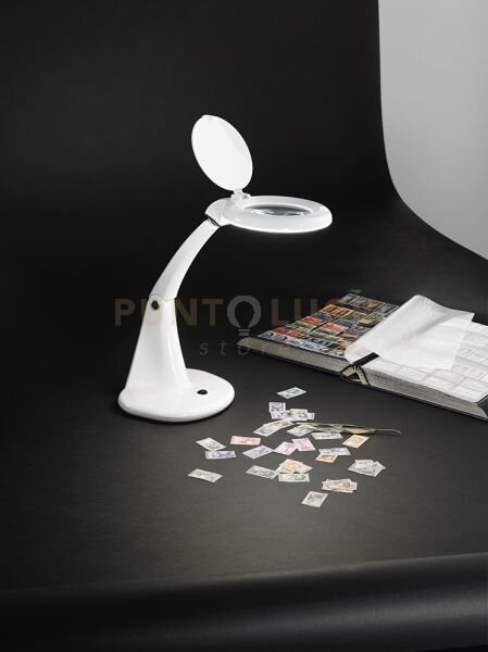 Lampada da tavolo in plastica bianco lucido miniclose led 6,5w 3000