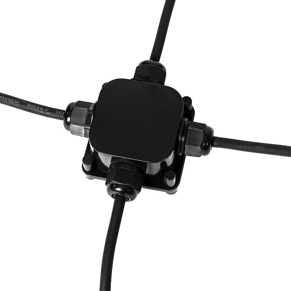 Set di 3 faretti da giardino neri con cavo e spina IP65 - Done