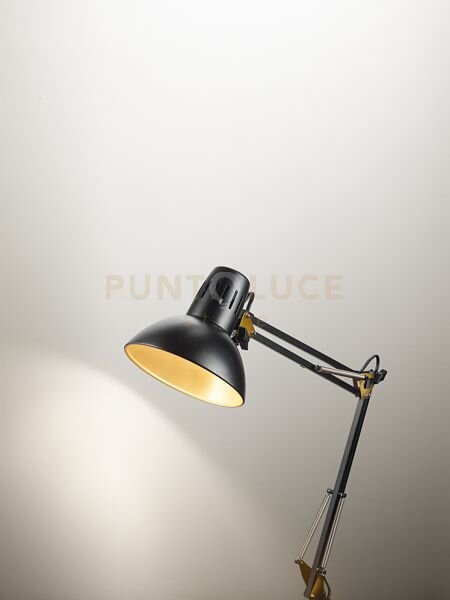 Lampada da tavolo in metallo colore oro opaco e nero opaco orientab