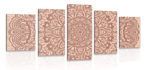 Quadri 5 pezzi – Mandala floreale