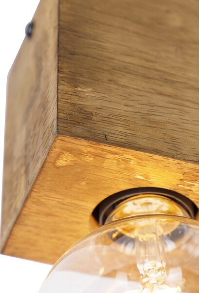 Faretto da soffitto rustico in legno vintage a 2 luci - Bloc