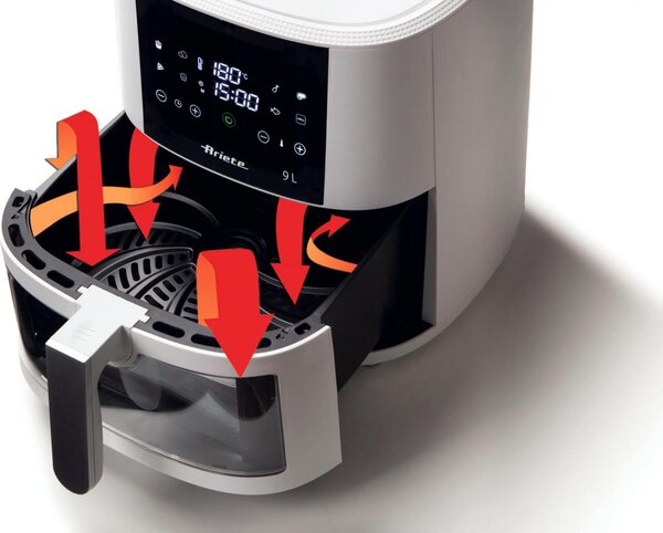Ariete 4630 Friggitrice ad Aria Capacit 9 Litri Potenza 1500 Watt con Funzione Grill 8 Programmi di Cottura colore Bianco - 00C463003AR0