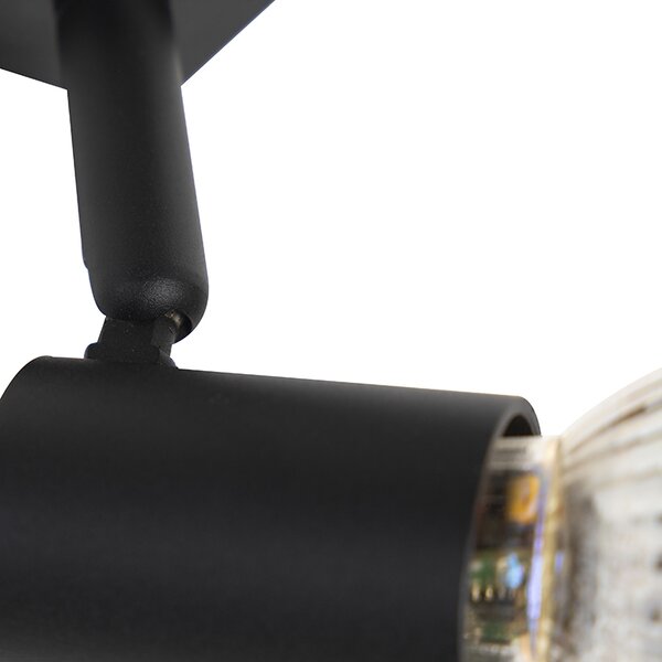 Sistema di illuminazione a binario moderno con 3 faretti nero 1 fase - Iconic Jeany