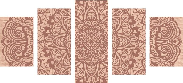 Quadri 5 pezzi – Mandala floreale