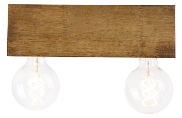 Faretto da soffitto rustico in legno vintage a 2 luci - Bloc