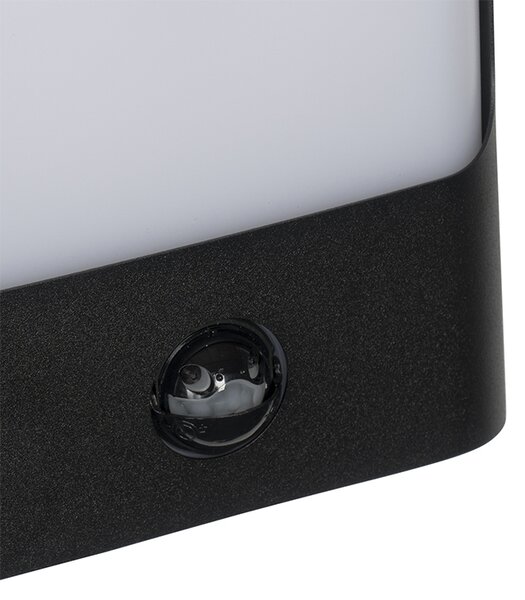 Applique da parete nera con LED IP44 con sensore di movimento - Khuvan