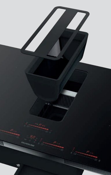 Silverline 7110.8.733.01 Flow In Pro Piano Cottura Induzione con Cappa Aspirante 4 Fuochi Larghezza 85 cm colore Nero