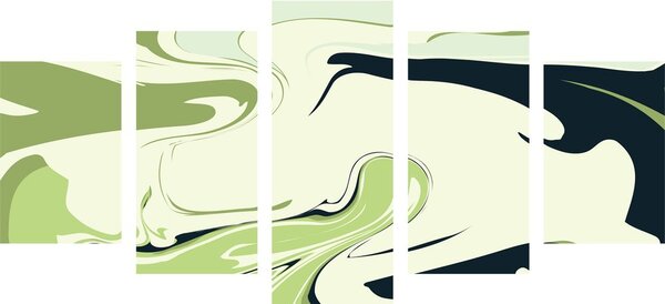 Quadri 5 pezzi – Motivo astratto verde