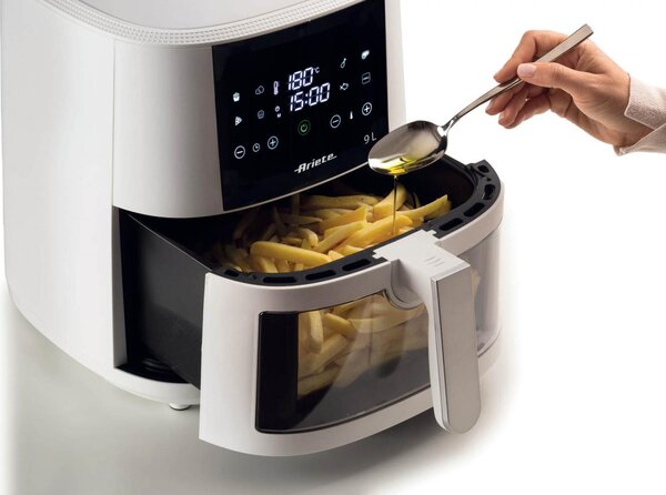 Ariete 4630 Friggitrice ad Aria Capacit 9 Litri Potenza 1500 Watt con Funzione Grill 8 Programmi di Cottura colore Bianco - 00C463003AR0