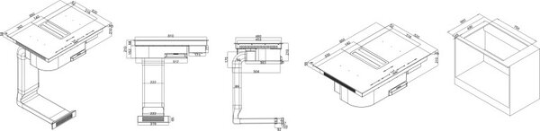 Silverline 7110.8.733.01 Flow In Pro Piano Cottura Induzione con Cappa Aspirante 4 Fuochi Larghezza 85 cm colore Nero