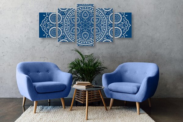Quadri 5 pezzi – Mandala etnica delicata