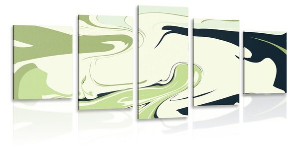 Quadri 5 pezzi – Motivo astratto verde