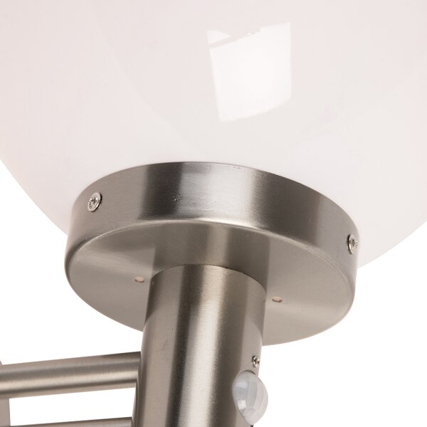 Lampada da parete per esterni in acciaio inox IP44 con sensore di movimento - Sfera