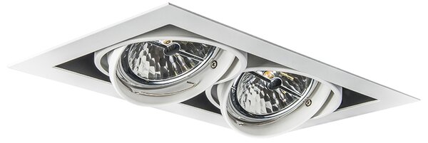 Faretto incasso bianco orientabile AR111 2 luci - Oneon
