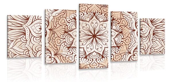 Quadri 5 pezzi – Mandala etnica astratta