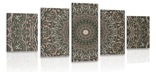Quadri 5 pezzi – Mandala in stile vintage