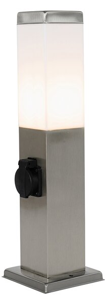 Lampada da esterno moderna 45 cm in acciaio con presa IP44 - Malios