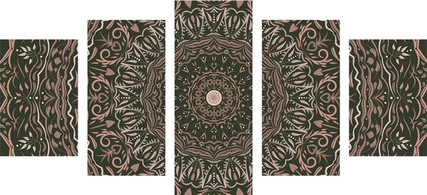Quadri 5 pezzi – Mandala in stile vintage