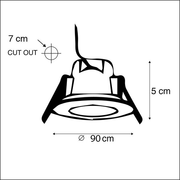 Set di 3 faretti da incasso rotondi in acciaio con LED IP65 - Simply