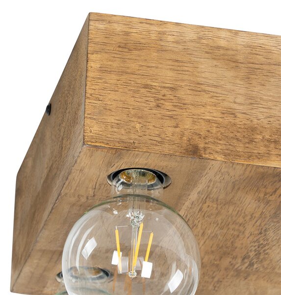 Plafoniera rustica in legno vintage 4 luci - Bloc