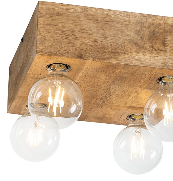 Plafoniera rustica in legno vintage 4 luci - Bloc