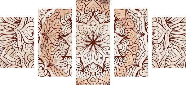 Quadri 5 pezzi – Mandala etnica astratta