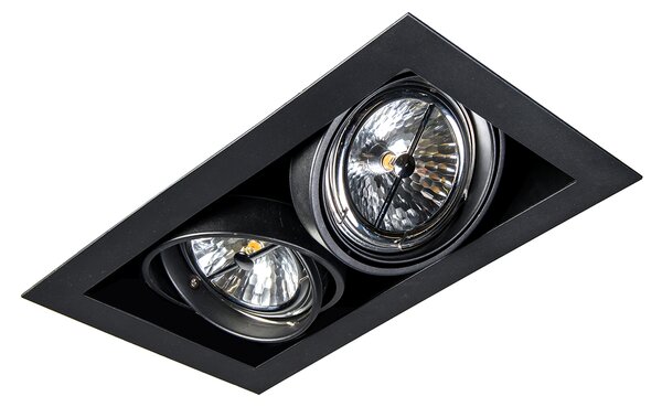 Faretto da incasso nero orientabile AR111 2 luci - Oneon