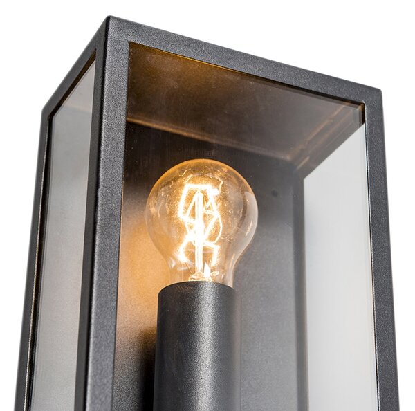 Lampada da parete per esterni industriale nera con vetro 25,5 cm IP44 - Rotterdam
