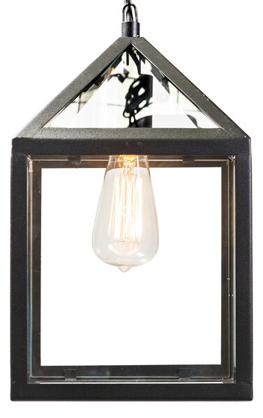 Lampada a sospensione da esterno industriale nera IP23 - Amsterdam