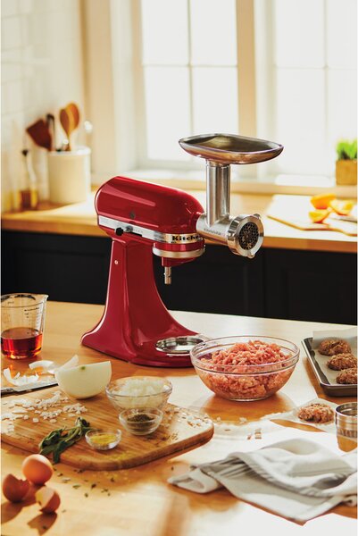 KITCHENAID Accessorio per Robot da Cucina Tritacarne Tritatutto di Metallo Macina e Grattugia - 5KSMMGA