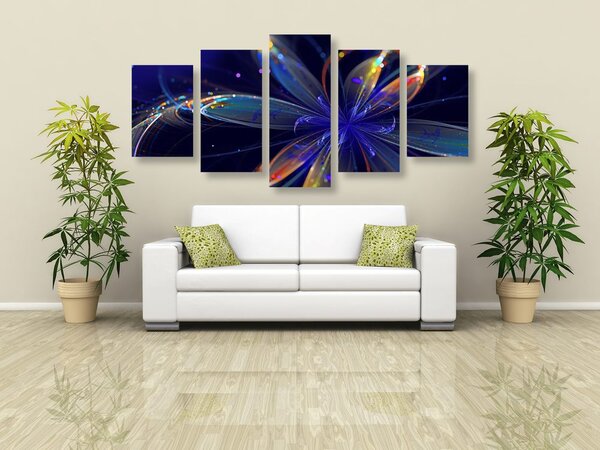 Quadri 5 pezzi – Fiore virtuale