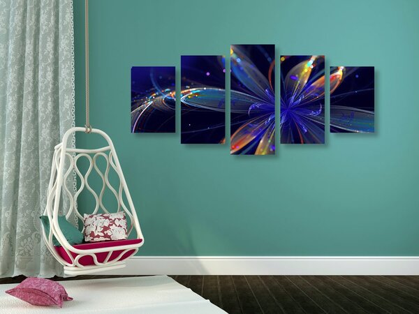 Quadri 5 pezzi – Fiore virtuale