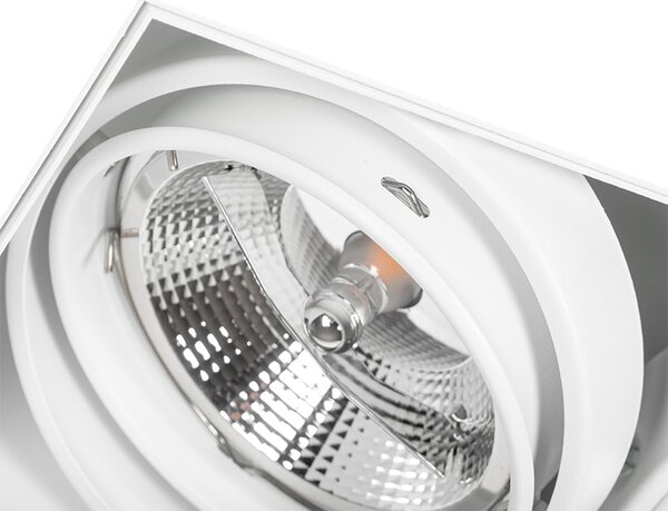 Faretto da incasso bianco GU10 AR111 senza cornice 2 luci - Oneon