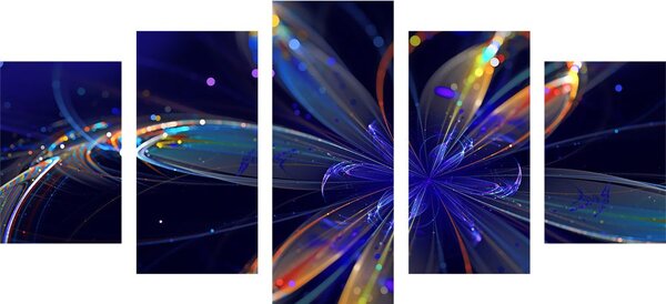 Quadri 5 pezzi – Fiore virtuale