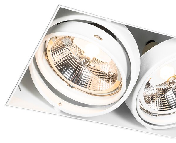 Faretto da incasso bianco GU10 AR111 senza cornice 2 luci - Oneon