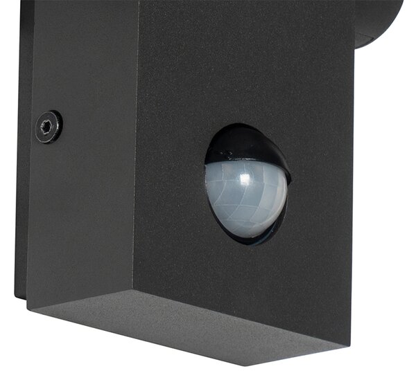 Applique da esterno antracite con LED IP54 e sensore di movimento - Zane