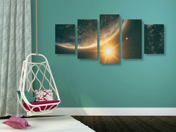 Quadri 5 pezzi – Vista dallo spazio