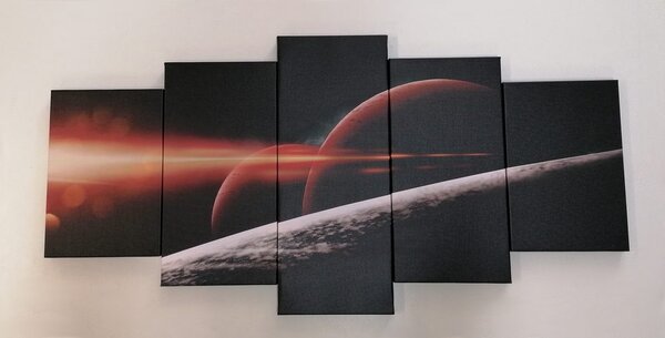 Quadri 5 pezzi – Pianeti nella galassia