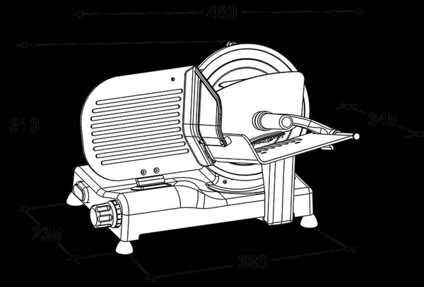 R.G.V. Affettatrice elettrica Potenza 140 Watt Lama 22 cm in Acciaio - 90751 Luxury Italia 22 GL-R