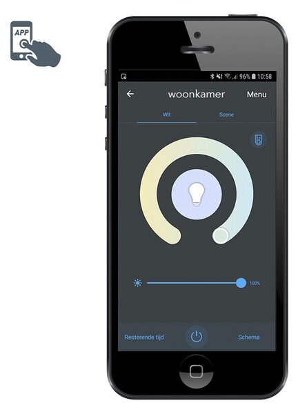 Lampada da parete intelligente antracite IP44 incl. Wifi P45 - Hurricane 1